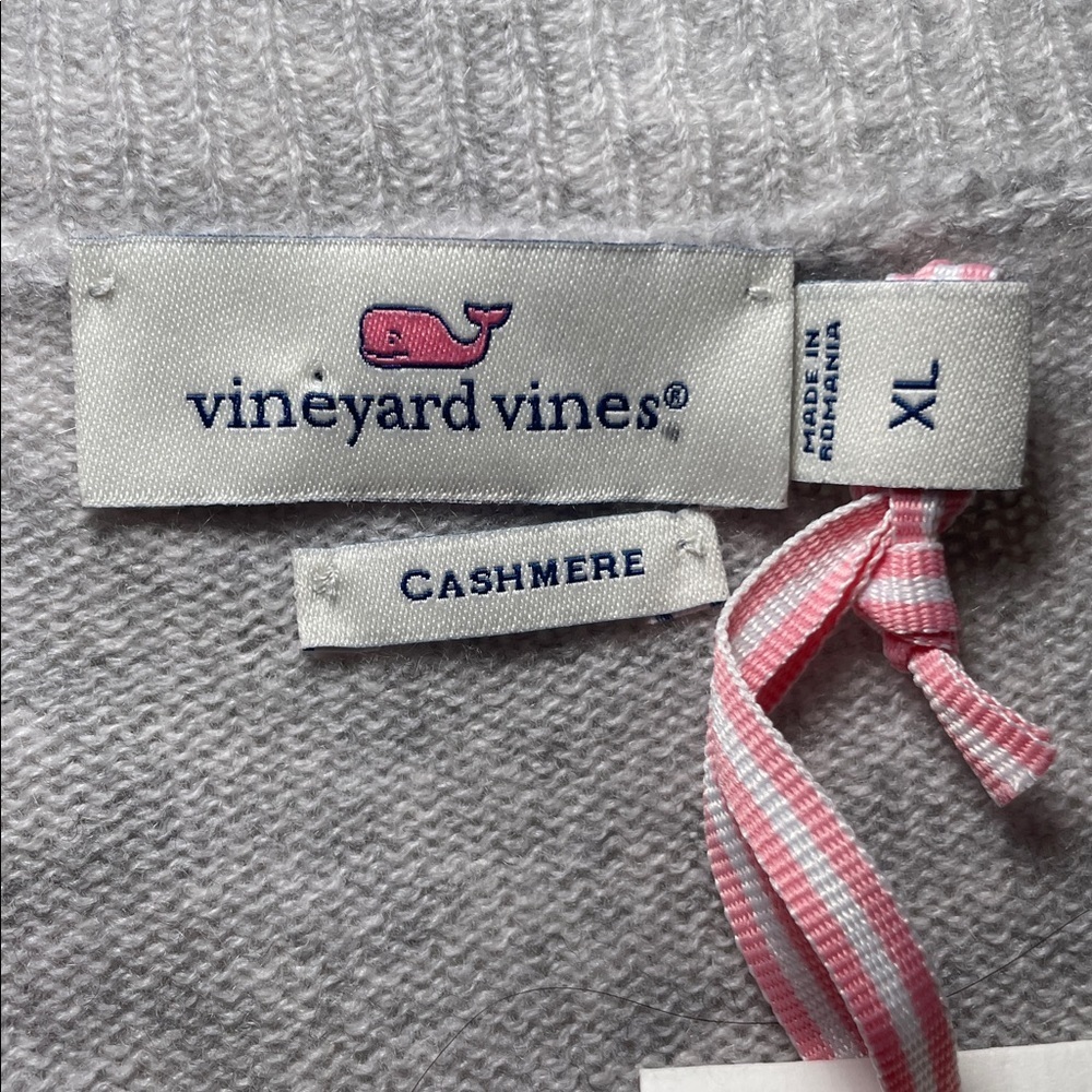 Vineyard Vines Light Gray Cashmere Women's Sweater sz XL - Picture 3 of 6